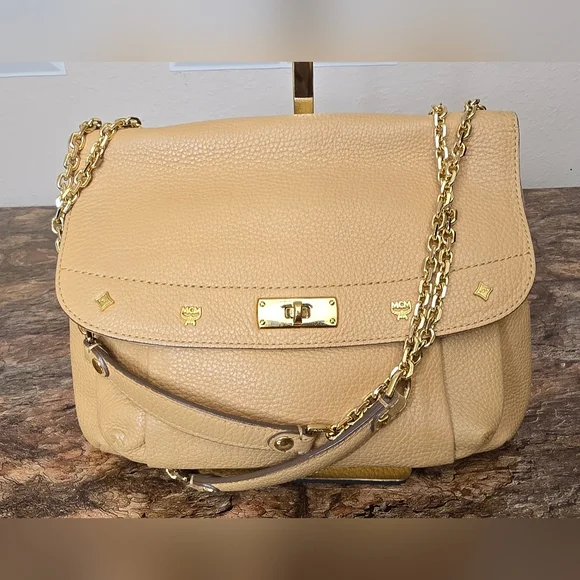MCM Beige Leather Shoulder Bag - Picture 15 of 15
